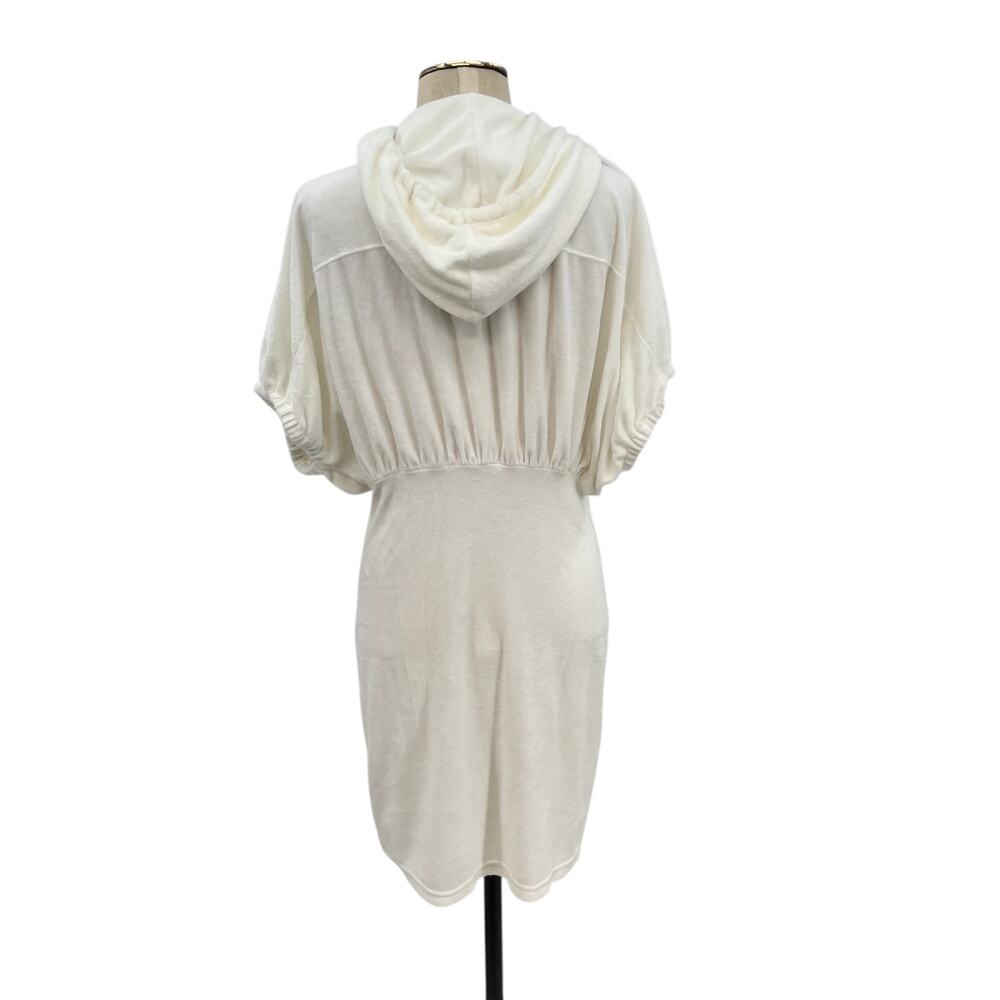 Juicy Couture French Terry Dress Cover-Up Y2K Hooded Zip Up White Size Small - Picture 8 of 11